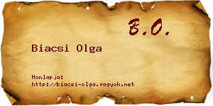 Biacsi Olga névjegykártya