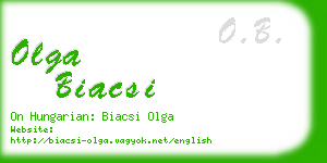 olga biacsi business card